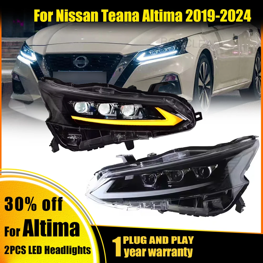 LED Car Headlights for Nissan Altima Teana 2019-2023 Animation DRL Sequential Turning Signal Be-xenon Lens 4 Low And 6 High Lens