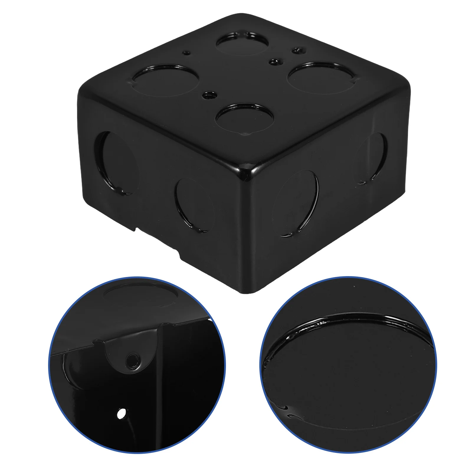 

Floor Outlet Kit Round Receptacle Black Baked Enamel Box Easy Install Home Decor Living Room Waterproof Cover Floor Plug Outlet