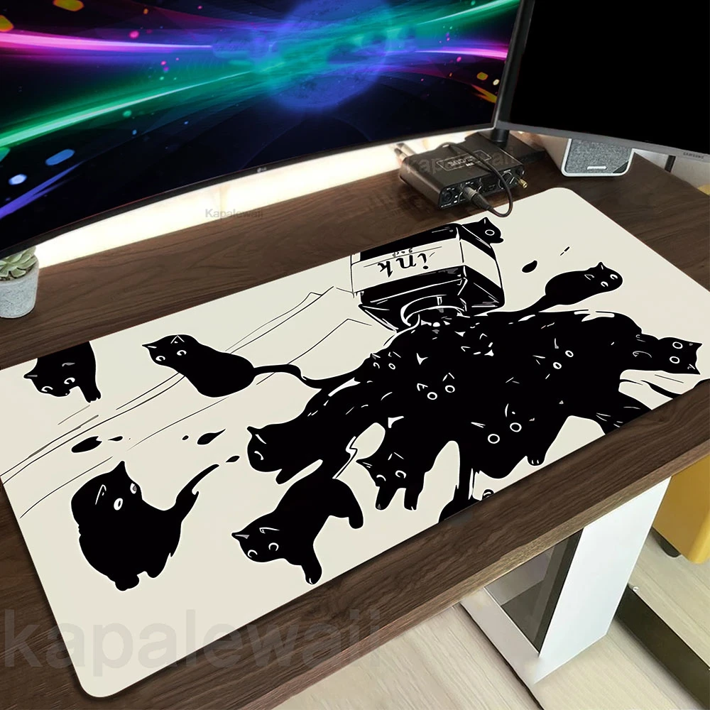 

Kawaii Cute Cat Game Mouse Pad Gamer 900x400 XXL Mouse Mat Gaming Large Mousepad Anime Table Pads Deskmat Game Keyboard Mats