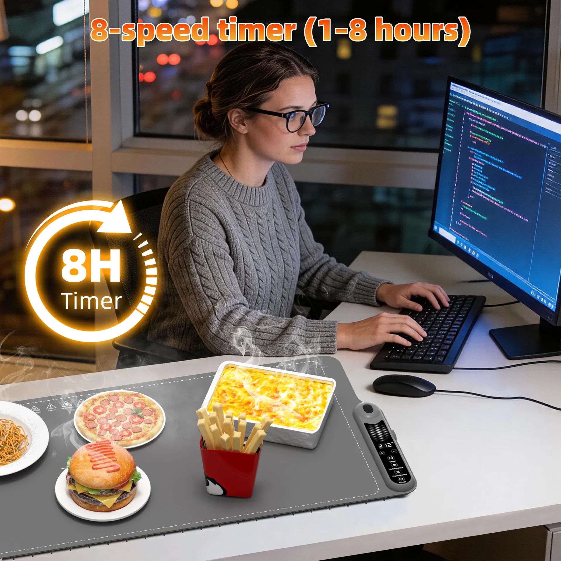 Smart Warming Tray Foldable Electric Food Warmer Mat for Home Commercial Dining