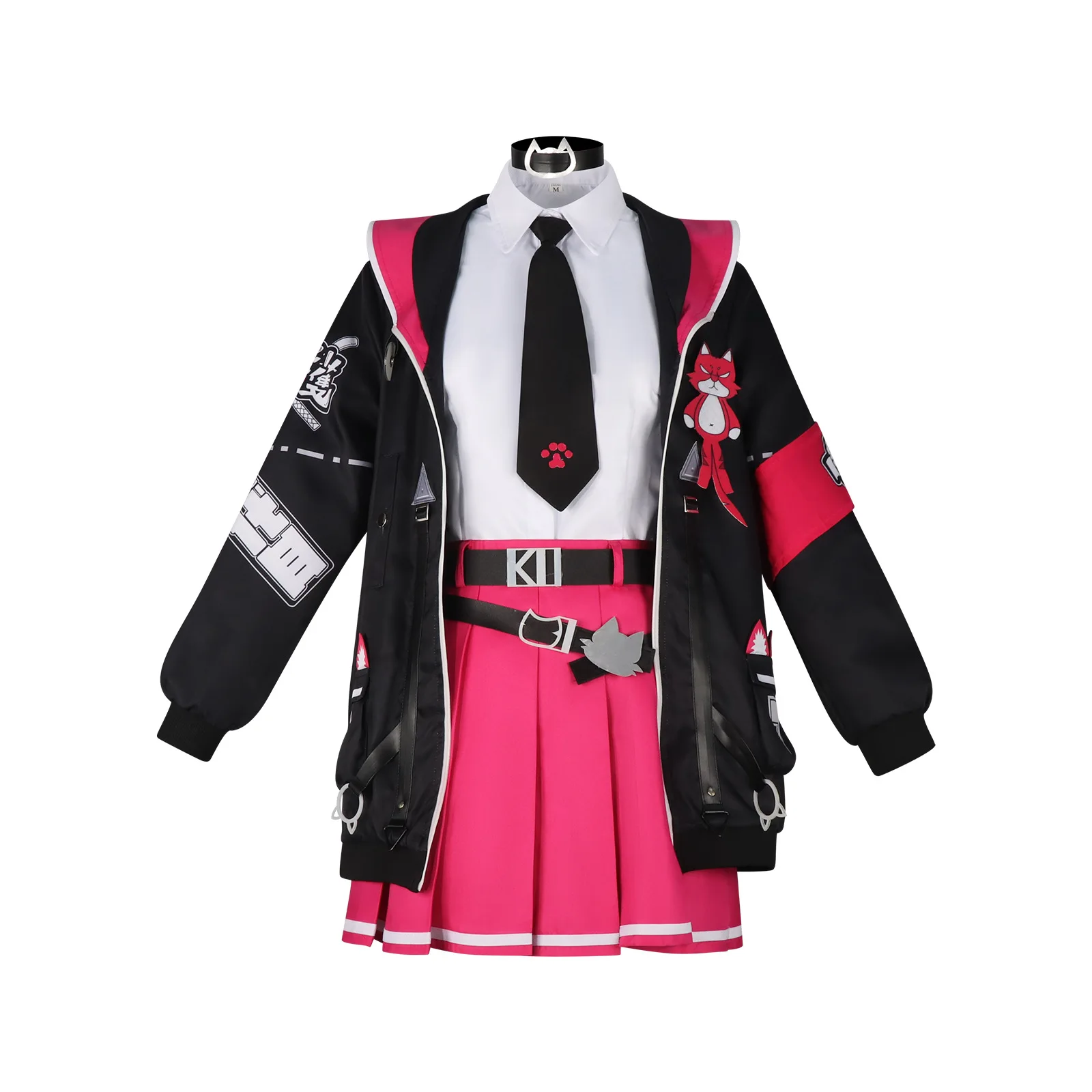 Costume de cosplay Nanali, jeu Ibon Antique Shop, veste à capuche noire et rose pour fille chat, jupe plissée, ensemble complet, anime, Halloween, carnaval