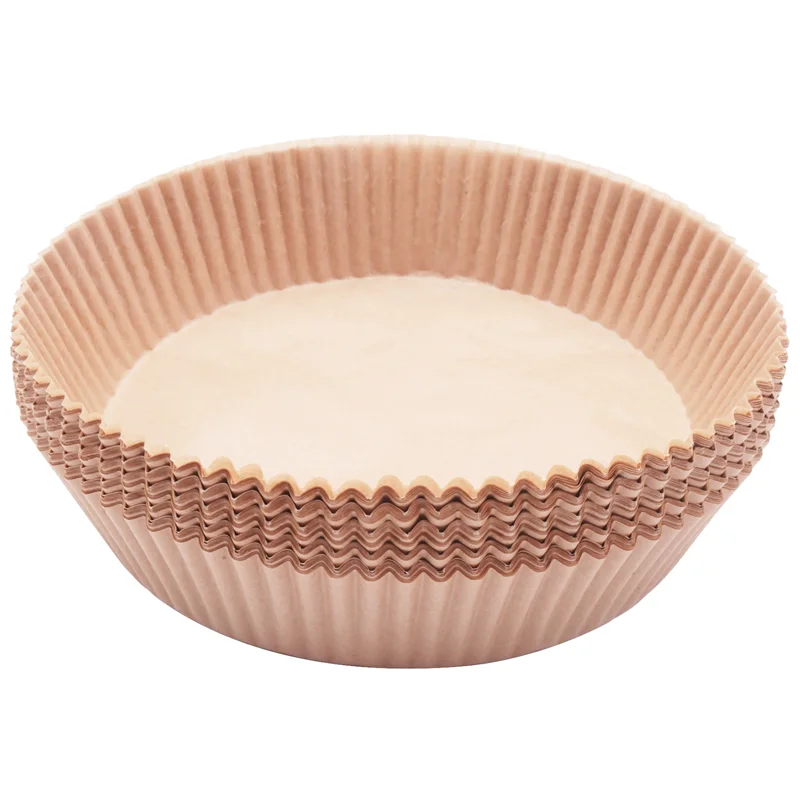 使い捨てエアフライヤーライナー,焦げ付き防止,丸型パーチメント紙,穴なしバスケット,100個