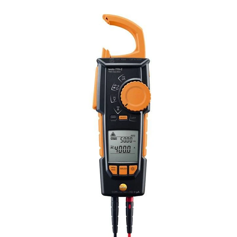 

Измеритель тока Testo 770-2 (клещи) 0590 7702 с автоматическим определением AC/DC и большим двухстрочным дисплеем