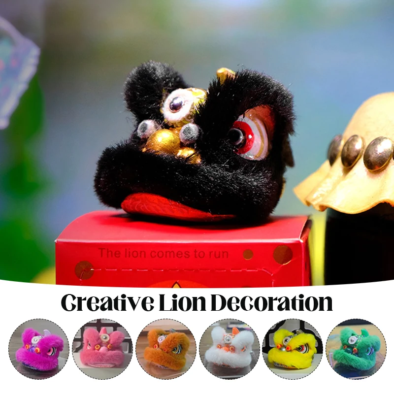 Creative Lion Dance Ornament Chinese Style Home Accessories Car Ornaments Auspicious Keychain Decoration Personalised Retro Lion