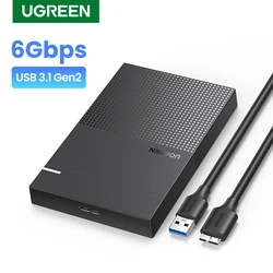 UGREEN HDD Fall 2,5 USB C 2-IN-1 SATA zu USB 3,1 Gen 2 6Gbps Externe festplatte SSD Fall Für Seagate Toshiba Fujitsu 2,5 HDD Box