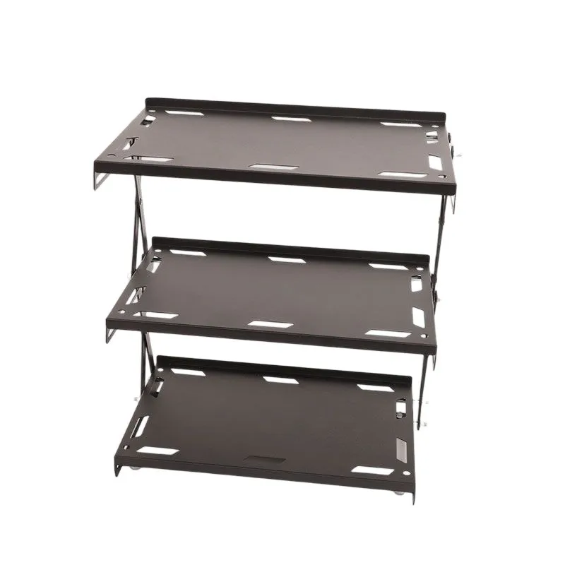 Desktop Organizer Desktop Organizer Carbon Steel Foldable Storage Rack 3 Tier Adjustable Shelf For Office Gaming Desk Bedroom