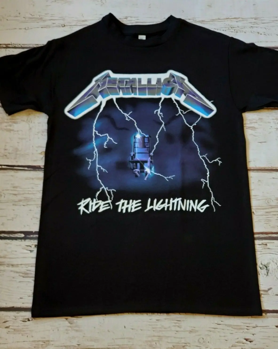 NEW- RIDE THE LIGHTNING - BLACK - T-SHIRT long sleeves