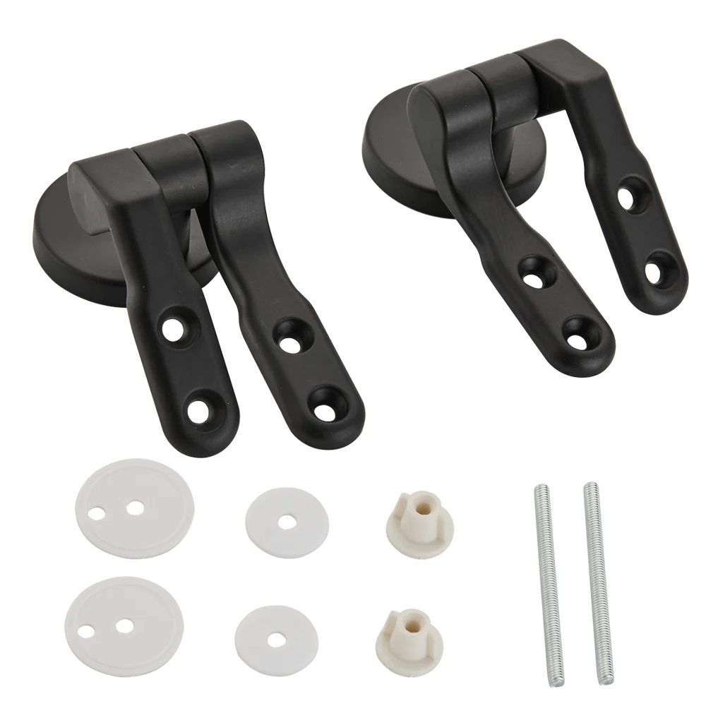 Gold Black Universal Toilet Seat Hinges Replacement Hinges Set Toilet Lid Accessories Repair Kit Fits for Most Seats Cover Lid