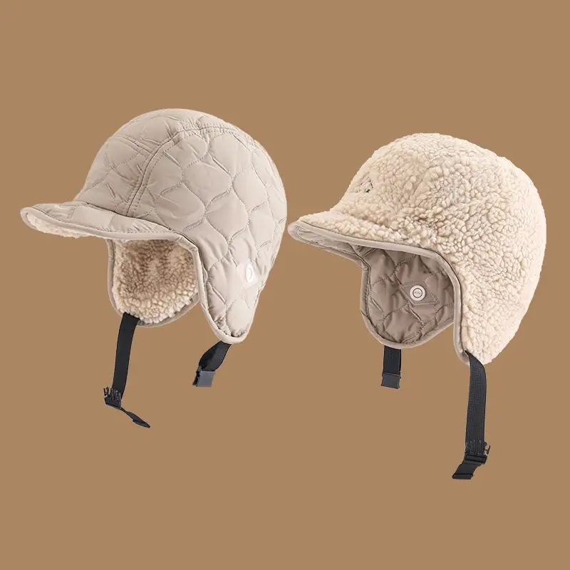 Two Side Can Wear Winter Cashmere Lamb Wool  Hats For Men Women Skiing Gorros Graciosos Riding Caps Russian Ushanka