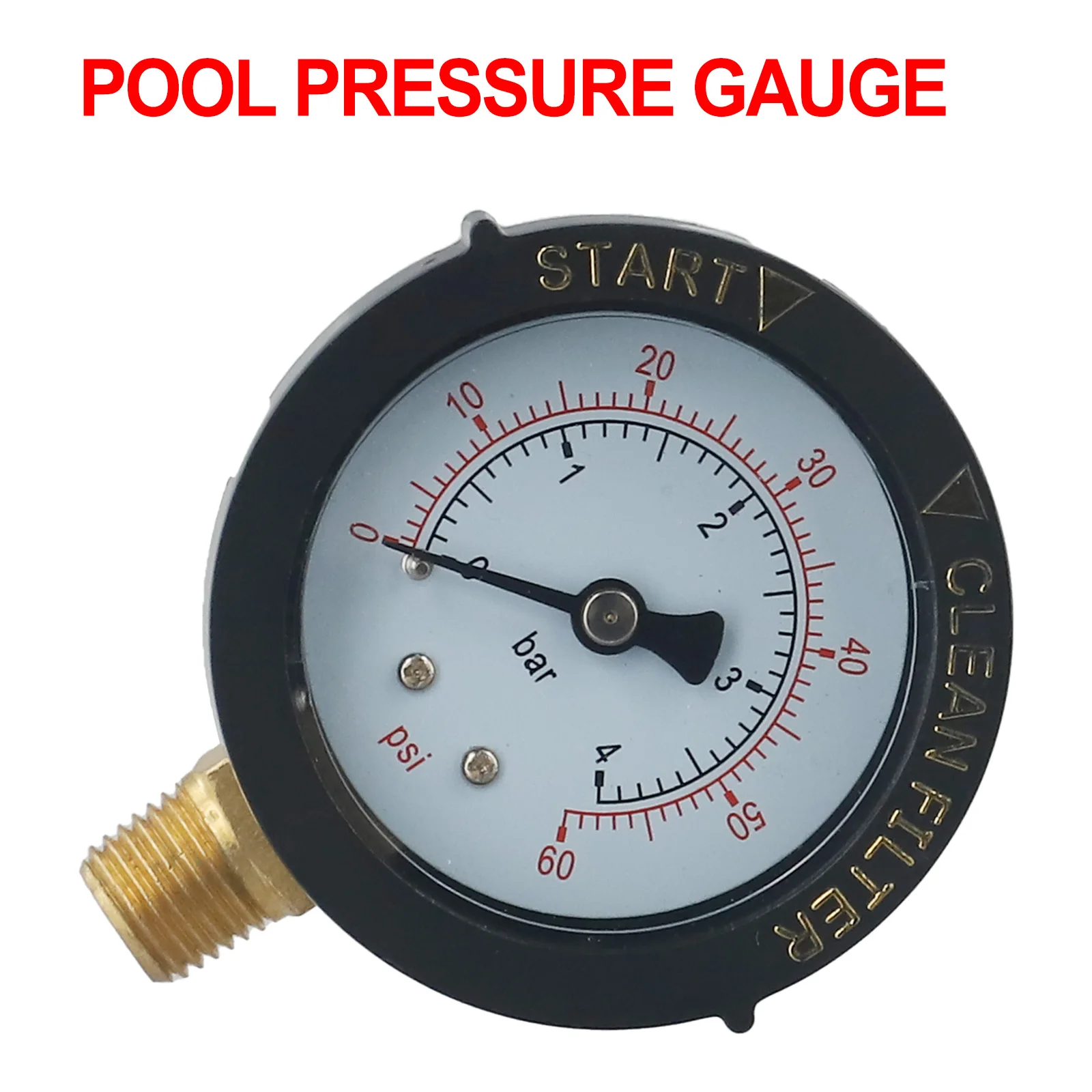 

Brass Connector Pool Filter Pressure Gauge 0 60 Psi Lower Mount for 190058 Spa Stable Performance and Waterproof Design