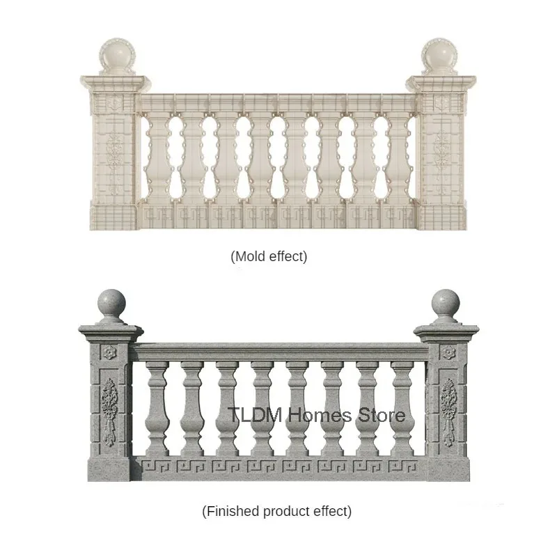 New Thickened Roman Column Railing Mold Garden Buildings Cast-in-place Guardrail Cement Column Reusable Railing Mold for Balcony
