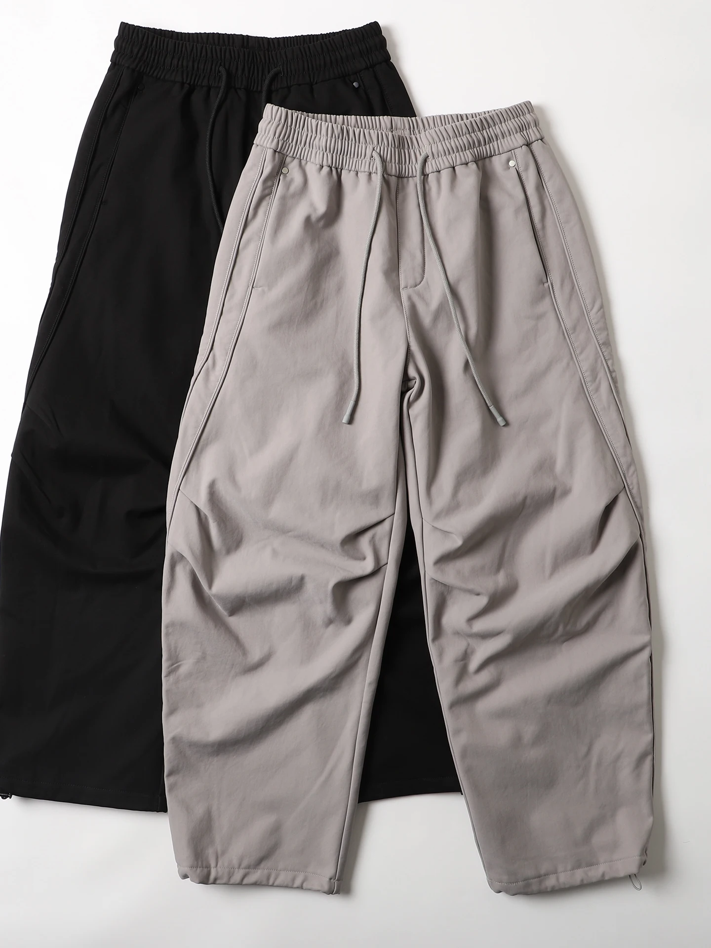 

Мужские утепленные флисом свободные брюки с широкими штанинами для активного отдыха, повседневные, мягкие, ветрозащитные, в американском стиле