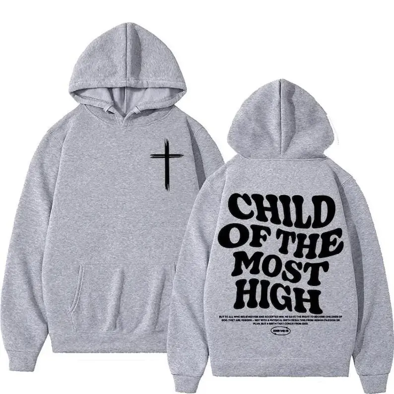 Aesthetic Bible Verse Hoodies Faith Hoodie Jesus Sweatshirt Christian Gift Casual Pullover Oversized Long Sleeve Thermal Hoodie