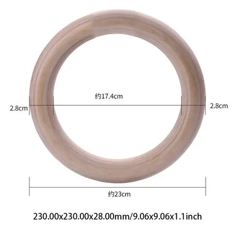 Gymnastikringar i trä med justerbara remmar, gymringsspännen, multifunktionell styrketräningsutrustning för barn och vuxna 8 best sales gymringar - №4