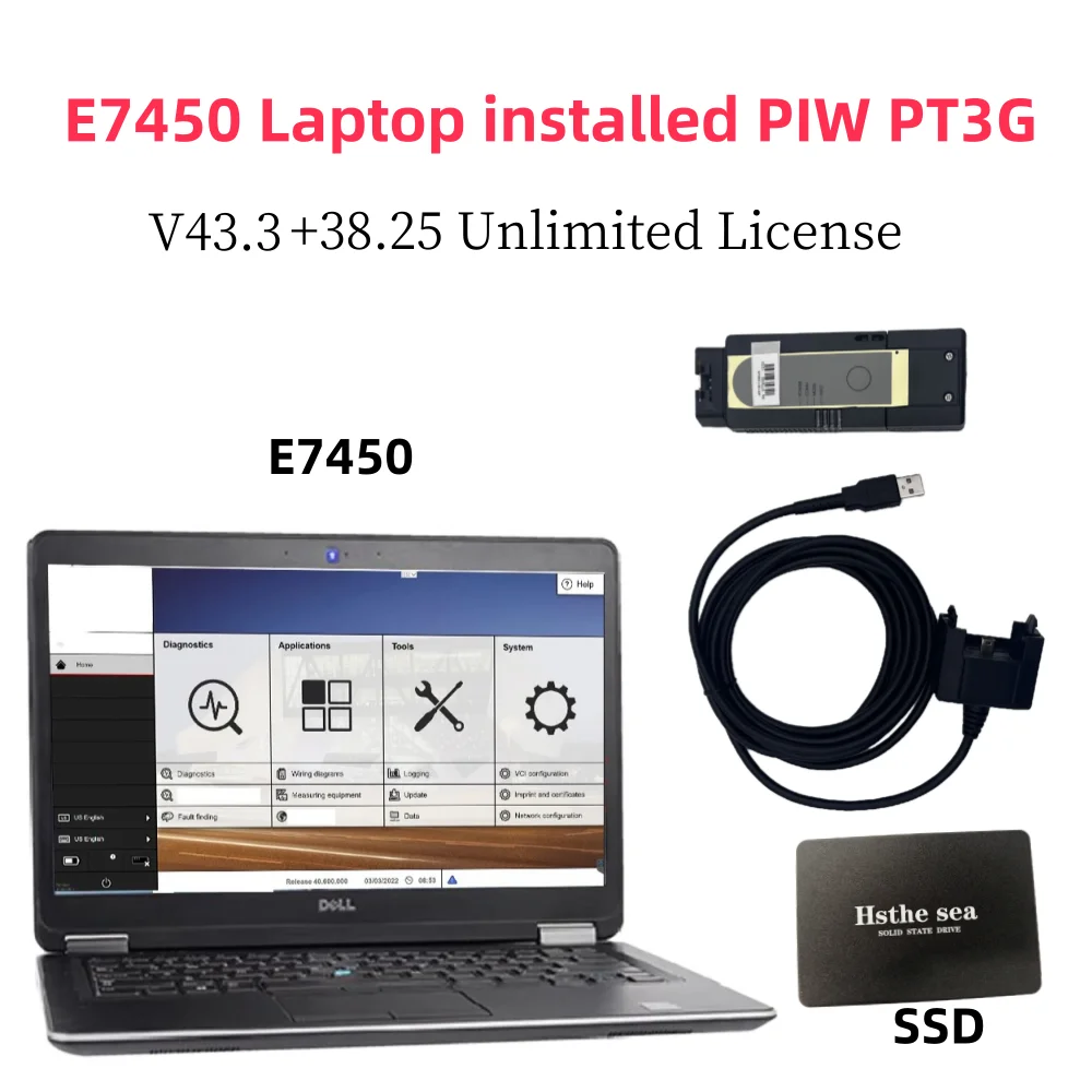 

2024 new PIW PT3G VCI Tester III Diagnostic Tool Latest Software V43.3 Unlimited License with Dell E7450 8GB I5 + SSD software