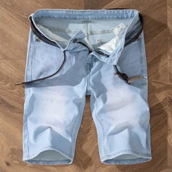 5 Models Summer Shorts Jeans Men Denim Pants Stretch Light Blue Fashion Design Men's Jeans Slim Straight Male Short Jeans Hombre