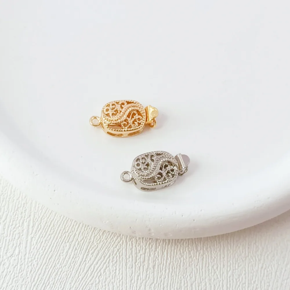 14K Gold-plated Hollowed-out Insert Single-hanging Connection Buckle DIY Handmade Bracelet Necklace Ending Buckle Accessory