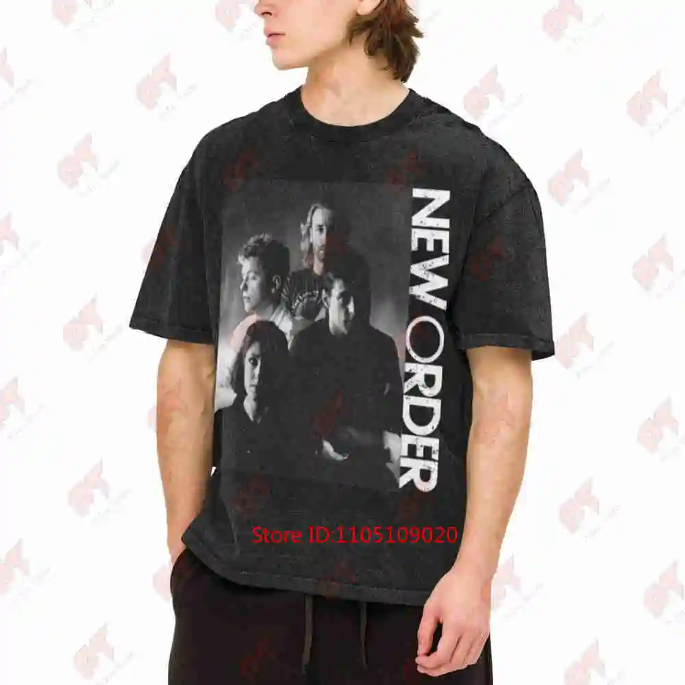 New Order Synthpop Post Punk Vintage Washed Tee Pure Cotton T-Shirt
