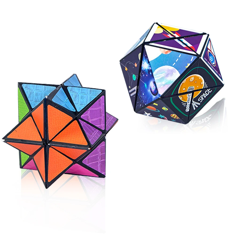 Magic Cubo Fidget Brinquedos para Crianças, Geométrico Mutável Magnético Anti Stress, 3D Hand Flip Puzzle, Creative Boy Xmas Gifts