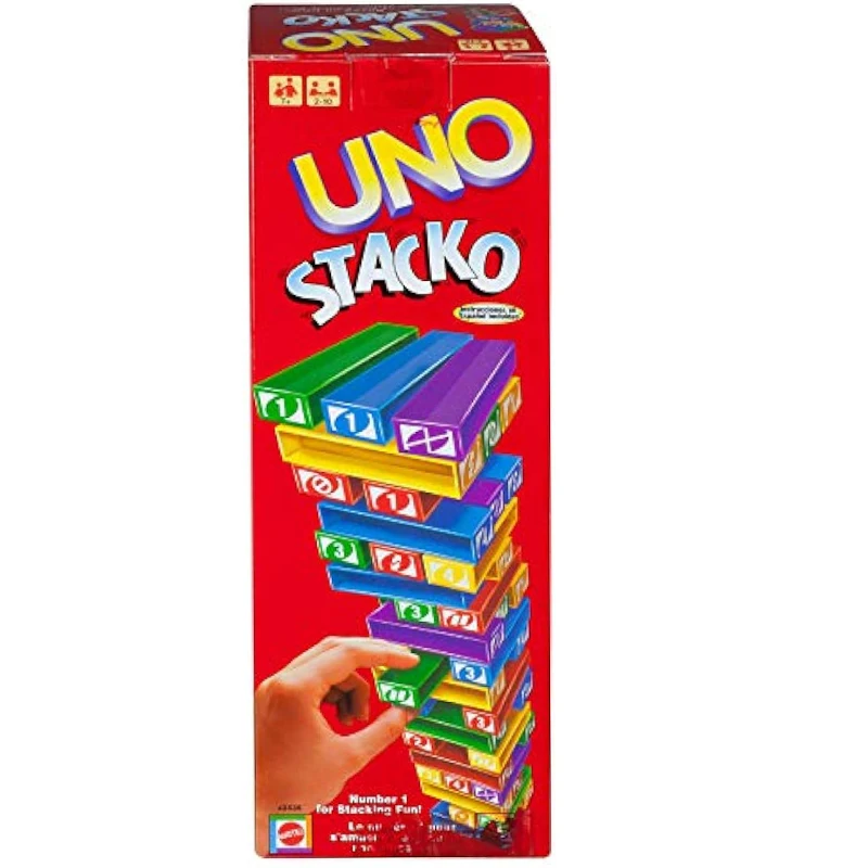 

Mattel Games UNO StackoGame for Kids and Families Comes with 45 Colors of Stacking Blocks, Loading Tray Toy Gift for Kids