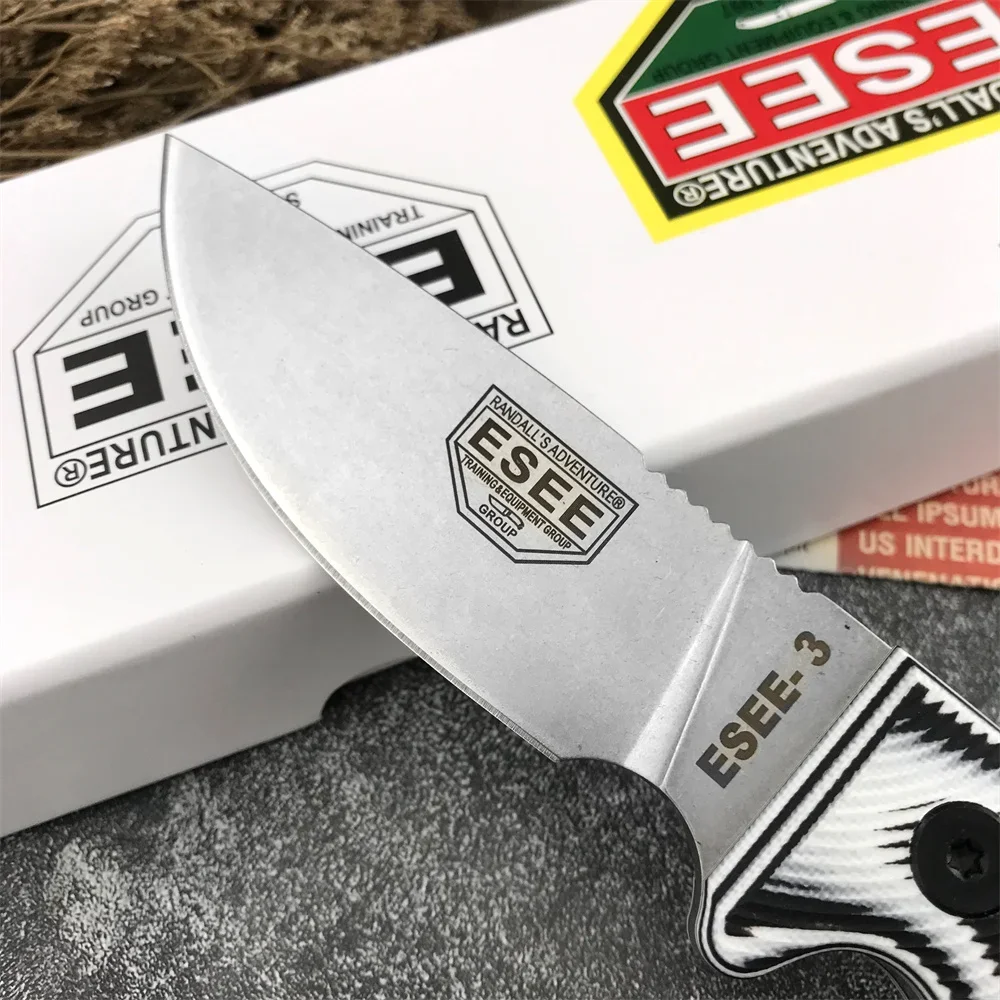 جديد ESEE-3 التكتيكية شفرة مثبتة سكين سكينة للاستعمال الخارجي "3.93" 9Cr18Mov بليد G10 مقبض EDC سكين جيب أدوات التخييم التنزه #2