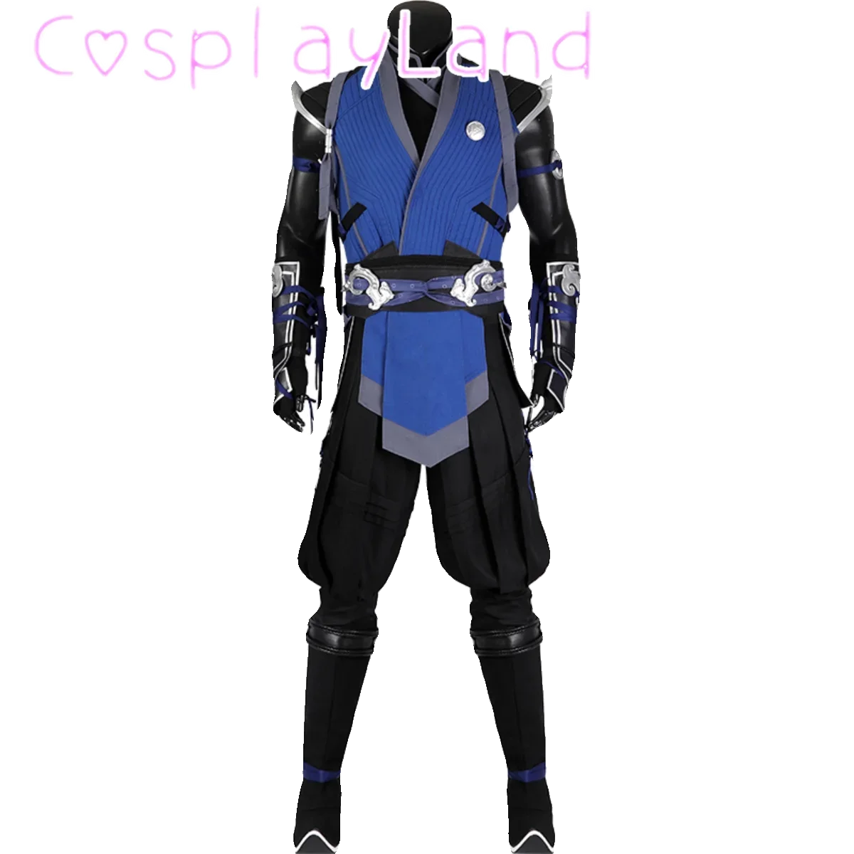 Fighting Game Kombat Cosplay Costume Outfit Sub-Zero Blue Clothes With Belt Comic Con Cos Roleplay Halloween Carnival Men Suit