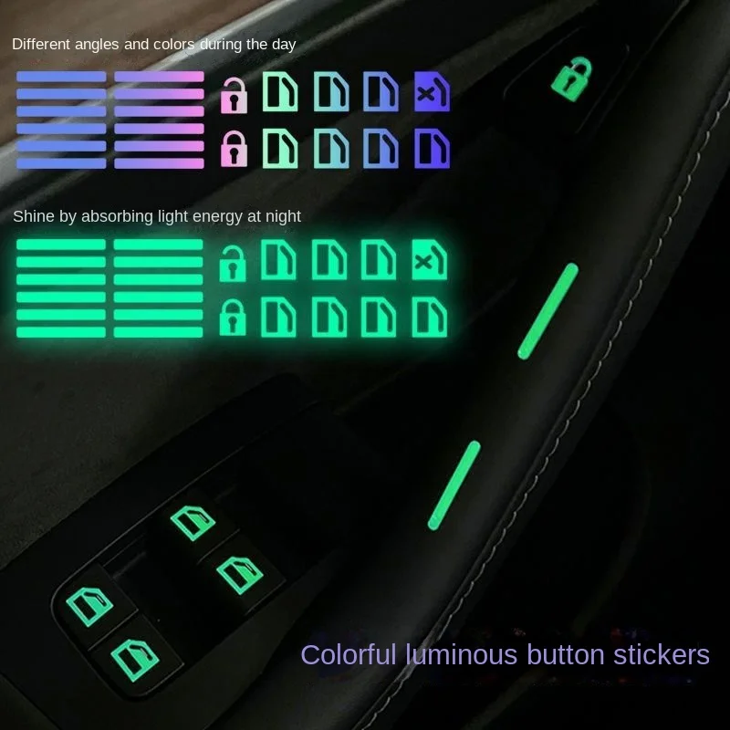 Auto general interior button sticker function switch button luminous prompt sticker door window glass lift car sticker Auto part