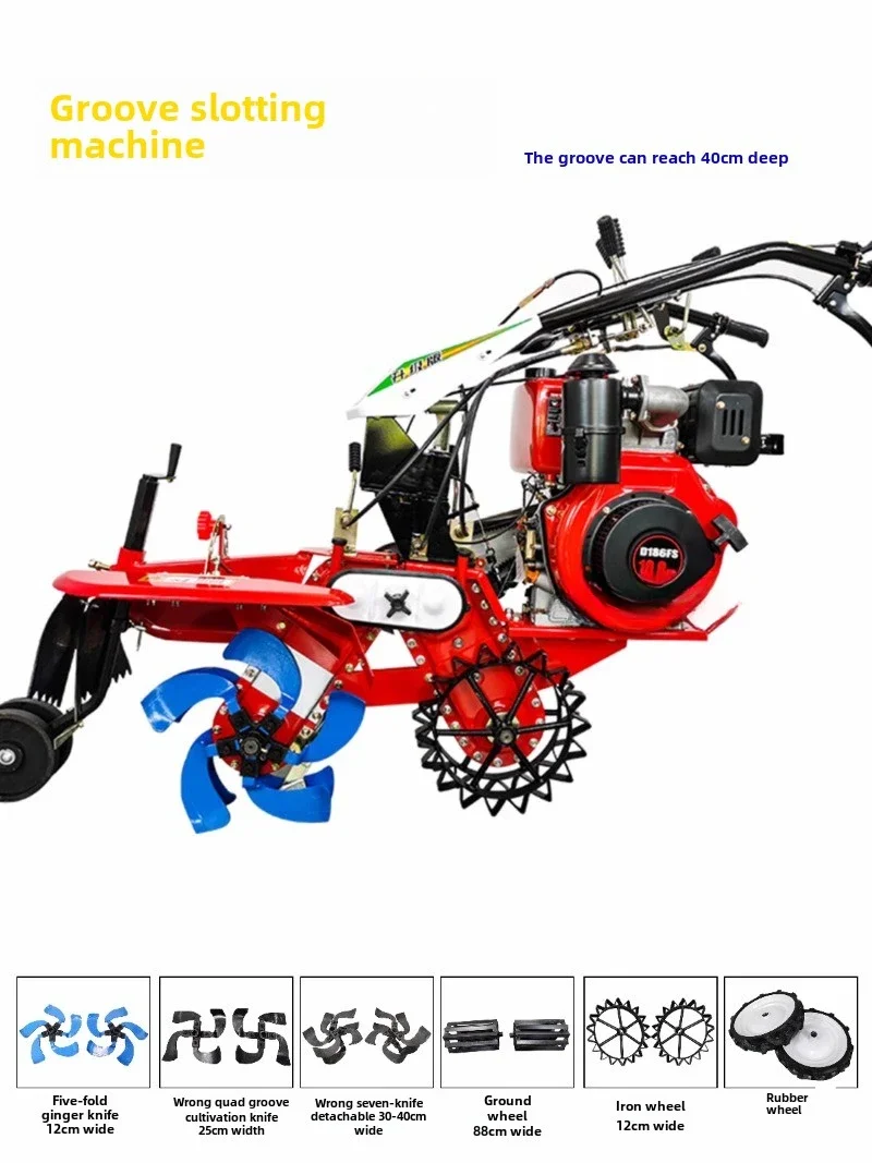 

Four-wheel drive trenching machine