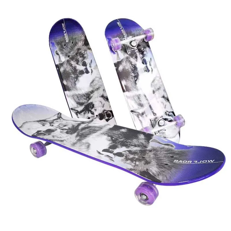 2024 Skateboard With Pvc Wheel Pp New Technology 28x8inch Shinny Graphic Decks Double Kick Concave Plastic