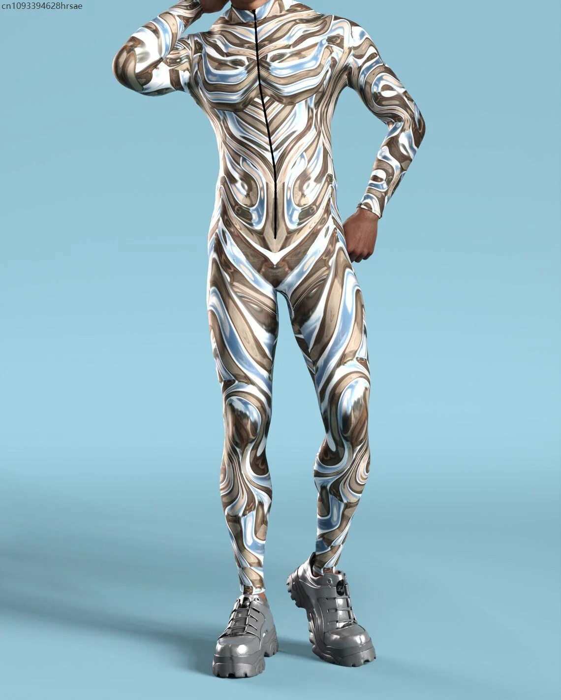 Coole Männer Body CyberPunk 3D Gedruckt Steampunk Rüstung Overall Halloween Party Cosplay Kostüm Karneval Strampler Zentai Anzug