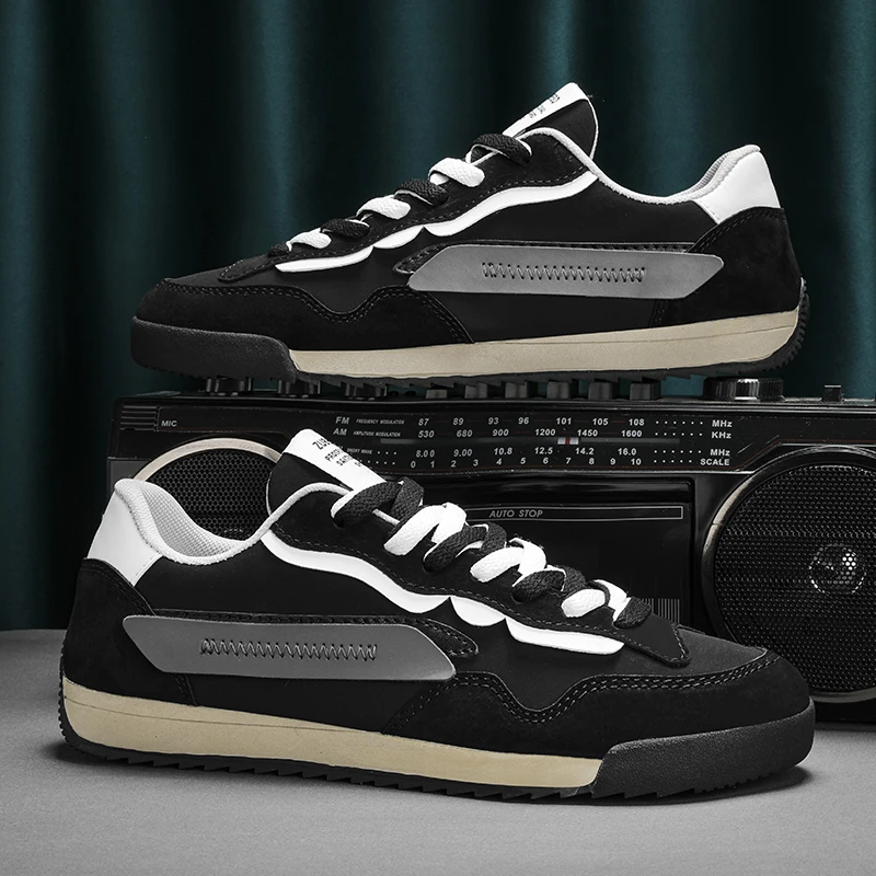 

Chunky Sneakers Men Soft Sole Running Shoes Fashion Casual Leather Mesh Breathable Height Increased Flat Platform Board Shoes