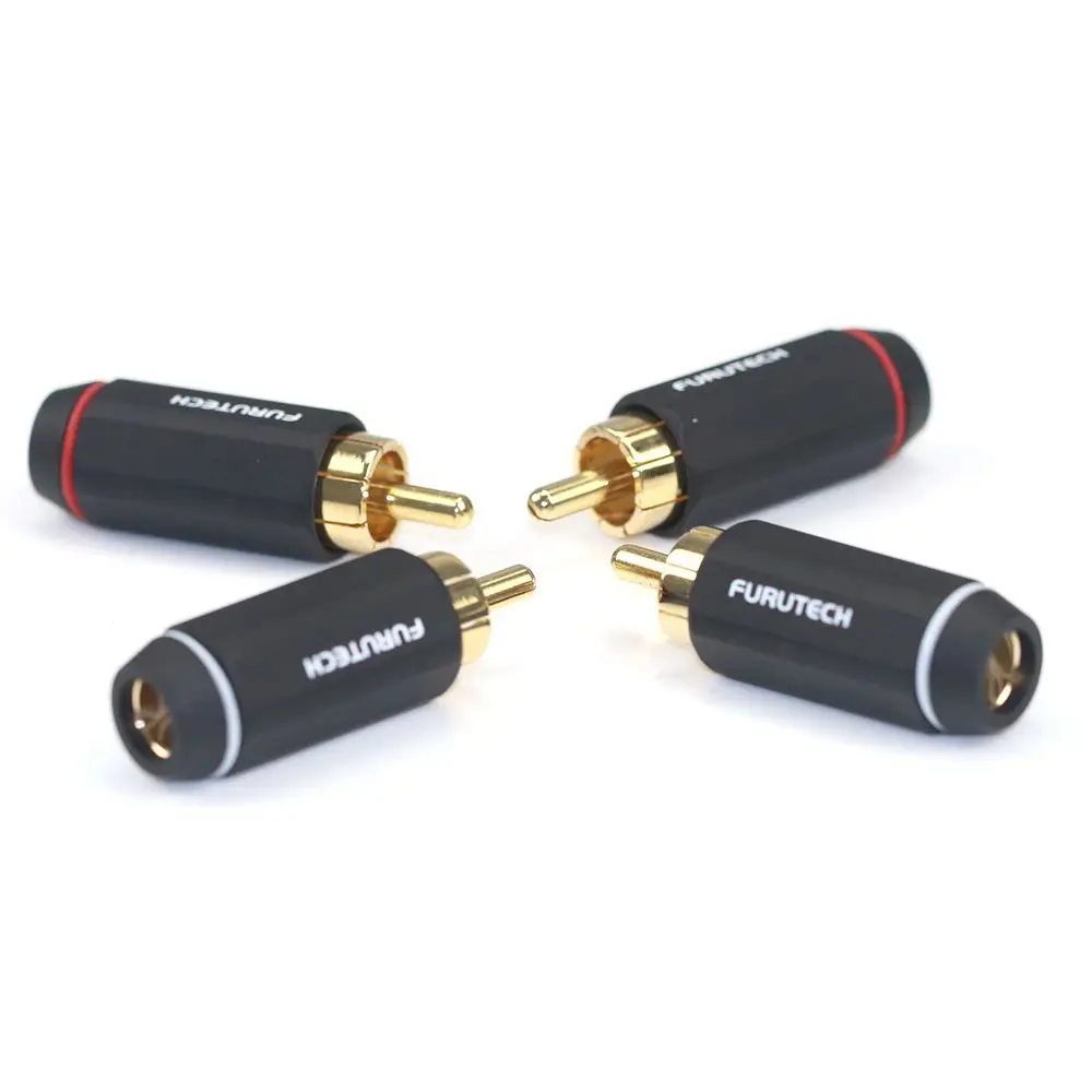 FURUTECH FP-126(G) OCC Gold Plated RCA Signal Plug Lotus Plug Connector AV Audio Cable Plug Audio and Video cable accessories