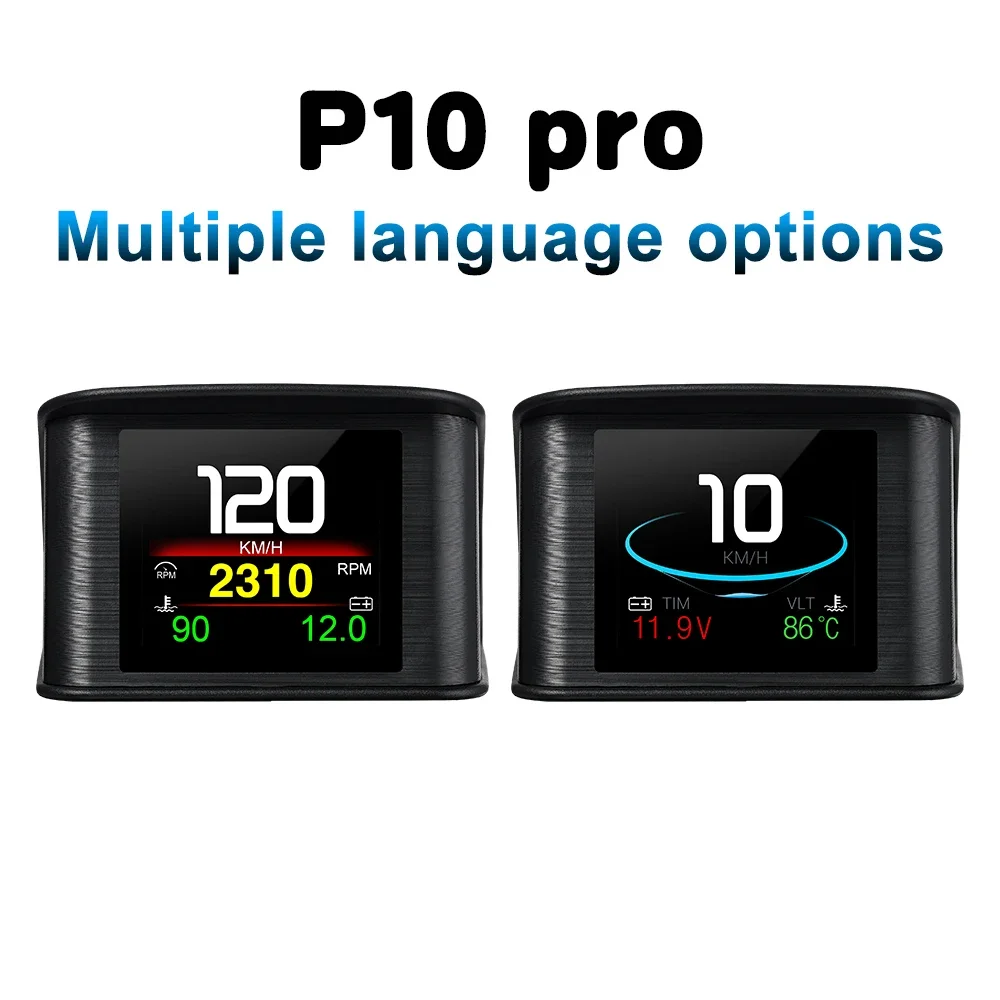 P10 PRO Car OBD2 Head Up Display Tachimetro digitale Computer di bordo Allarme di velocità eccessiva Codice guasto motore Accessori elettronici