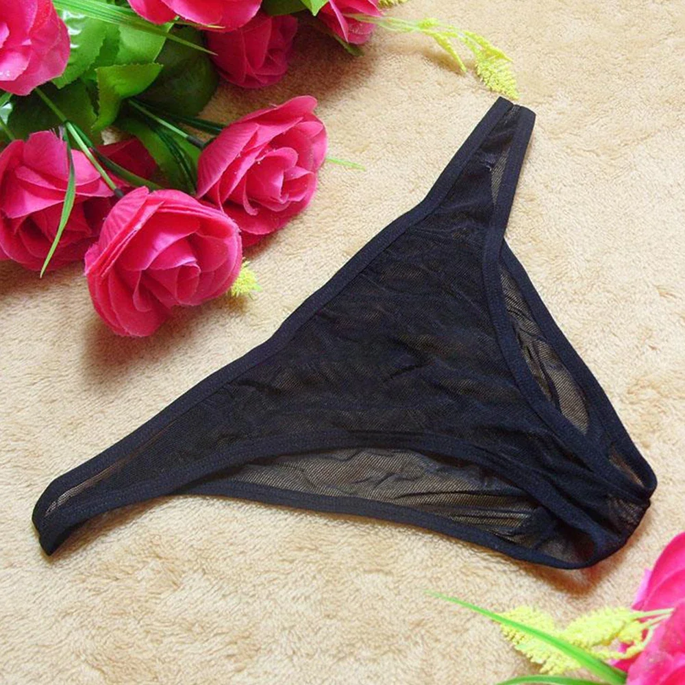 

Sexy Mens See-Through Mesh Panties T-Back Thong Sheer Underpants Breathable Underwear Male G-String Ultra Thin Briefs Knickers