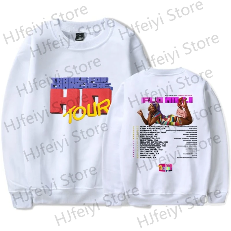 Flo Milli Thanks For Coming Here Ho Tour Merch Long Sleeve Crewneck Sweatshirt Winter For Women/Men Unisex Top Streetwear