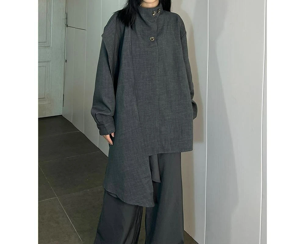 

2025 Spring Autumn Winter High-End Stand Collar Shirt Half High Collar Scarf Design Shirt