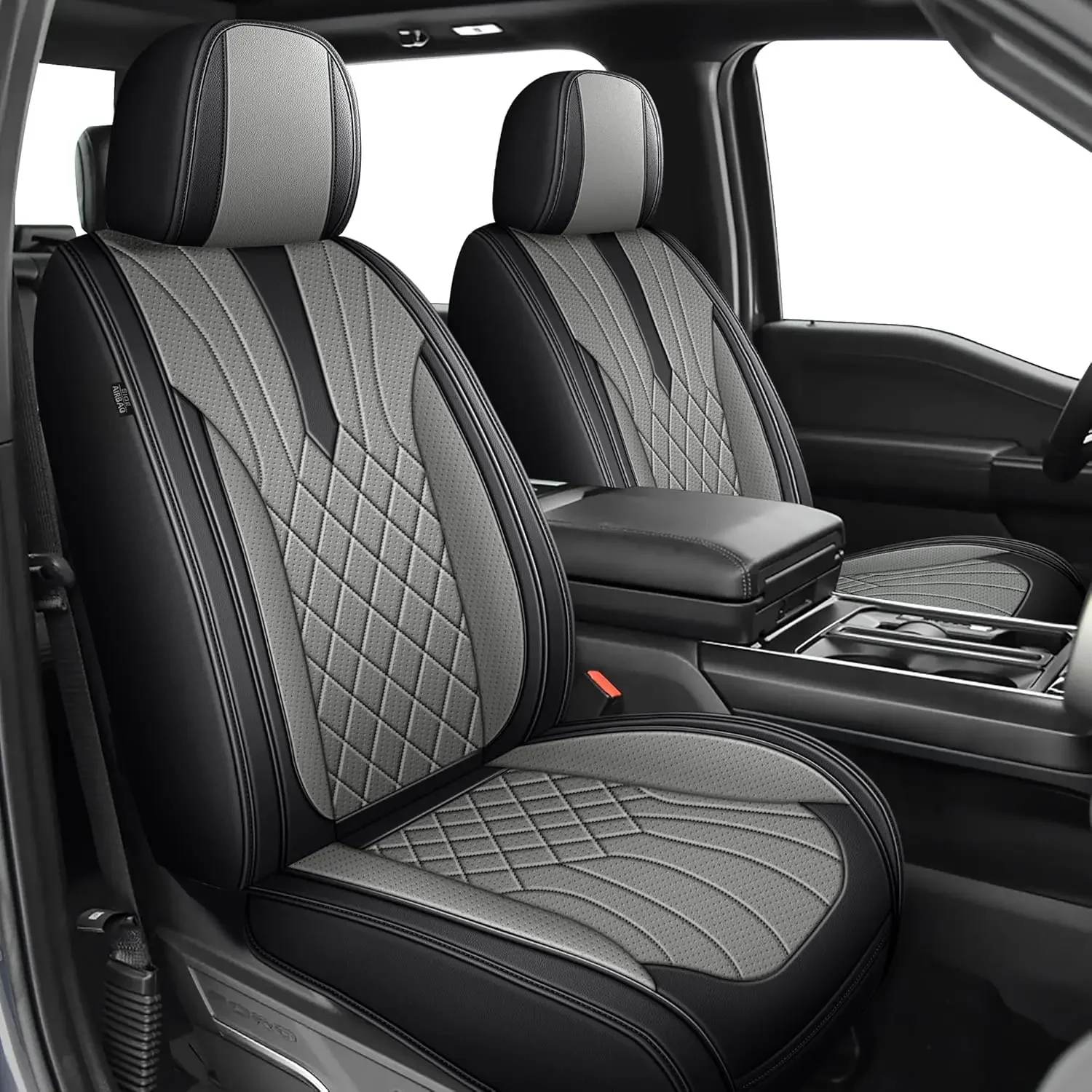 

Чехлы на сиденья подходят для Ford F150 2009-2024 2025-F250/F350/F450 2017-2024 2025 грузовик полный комплект чехлов на автомобильные сиденья пикап из искусственной кожи