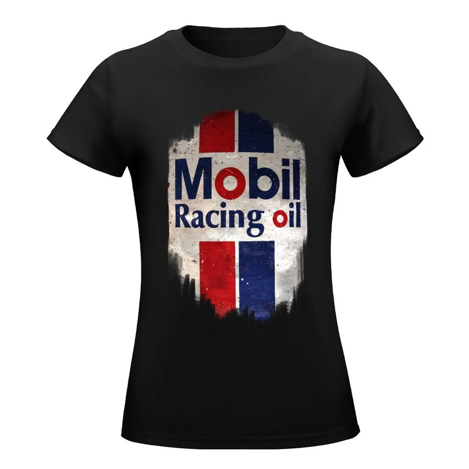 Mobil racing oil vintage sign T-Shirt quick-drying new edition anime spring clothes Women 2024