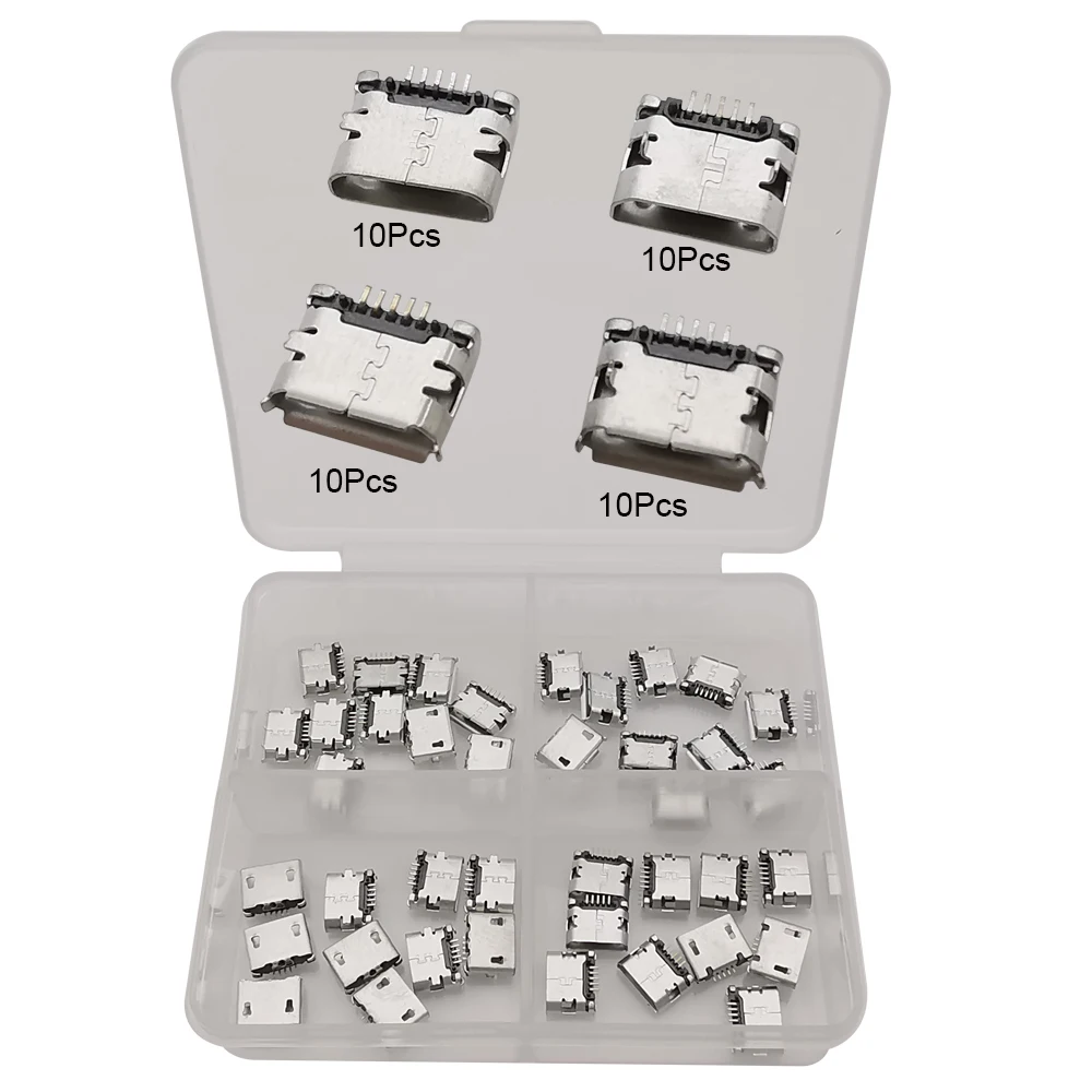 40/80/100Pcs Mix 2Pin 6Pin 16Pin Type C USB Charging Dock Connectors Type-C PCB DIY Repair Kits USB-C Digital Product For Phone