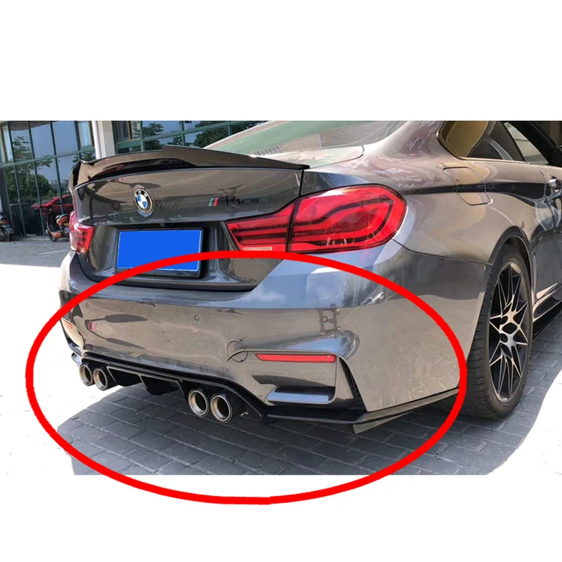 

ABS Car Rear Bumper Lip Spoiler Diffuser for BMW F80 M3 F82 F83 M4 14-19 Standard Convertible Rear Diffuser Gloss Black