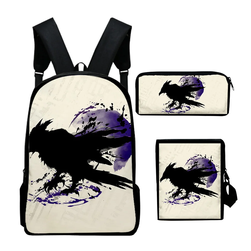 Harajuku Youthful Wild Hearts Game 3D Print 3pcs/Set Student Travel bags Laptop Daypack Backpack Shoulder Bag Pencil Case