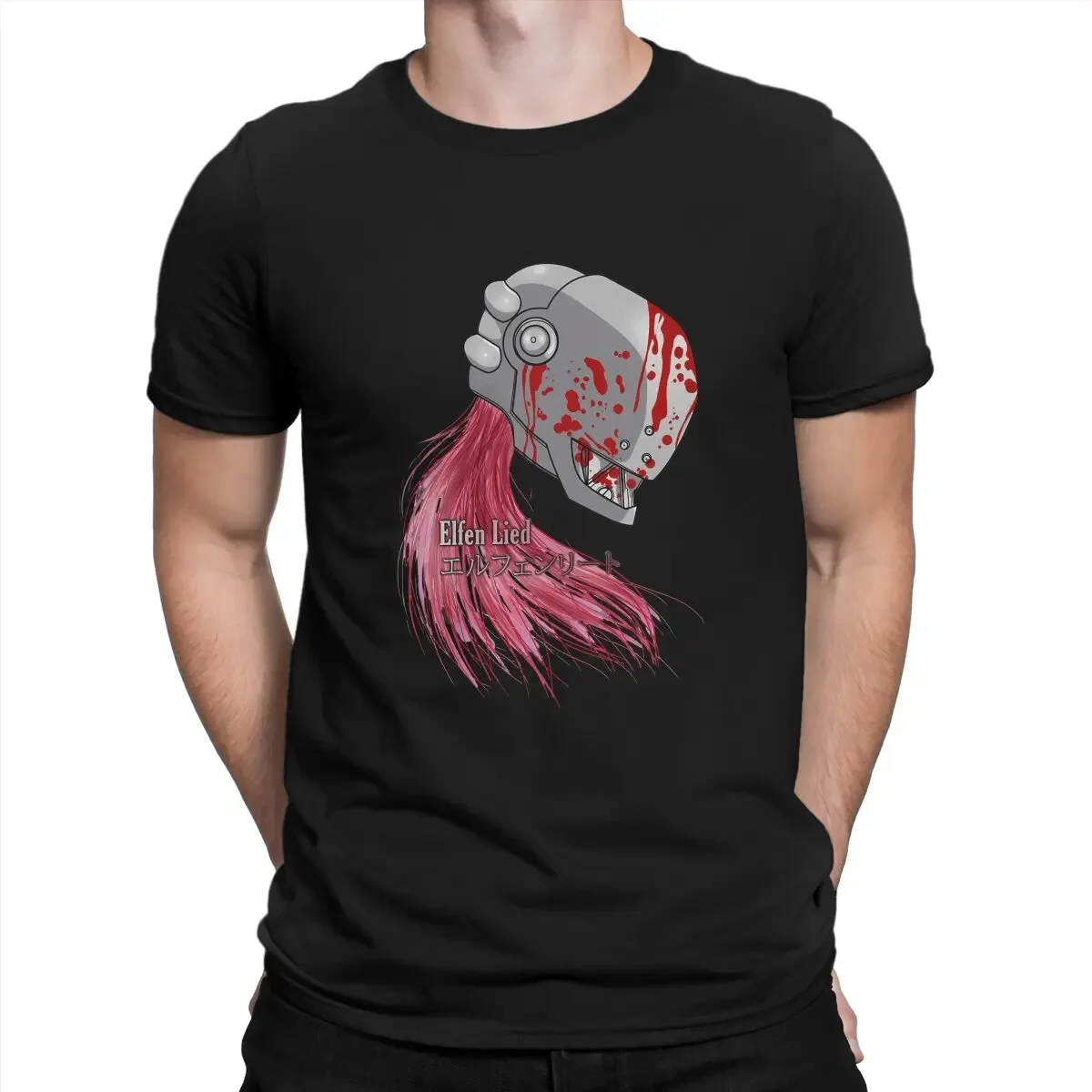 Anime Elfen Lied Lucy Classic T Shirt Harajuku Gothic Men's Polyester Tshirt O-Neck