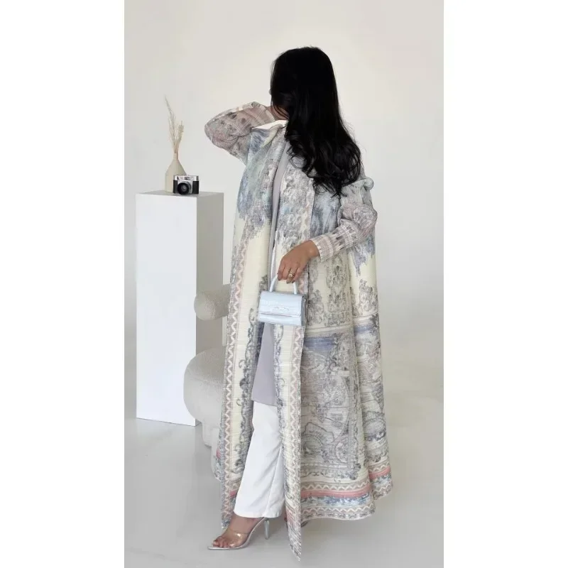 Abaya Luxus-Plissee-Robe, Miyake-Plissee-Stil, zurückhaltendes islamisches Kleid, knitterfrei, Übergröße, passend für Schichten, Übergröße, 55,9 cm