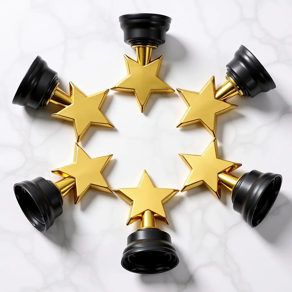 

6Pcs Small Star Trophies for Gold Plastic Awards Party Favor Tiny Trophy Cup Celebration Kindergarten