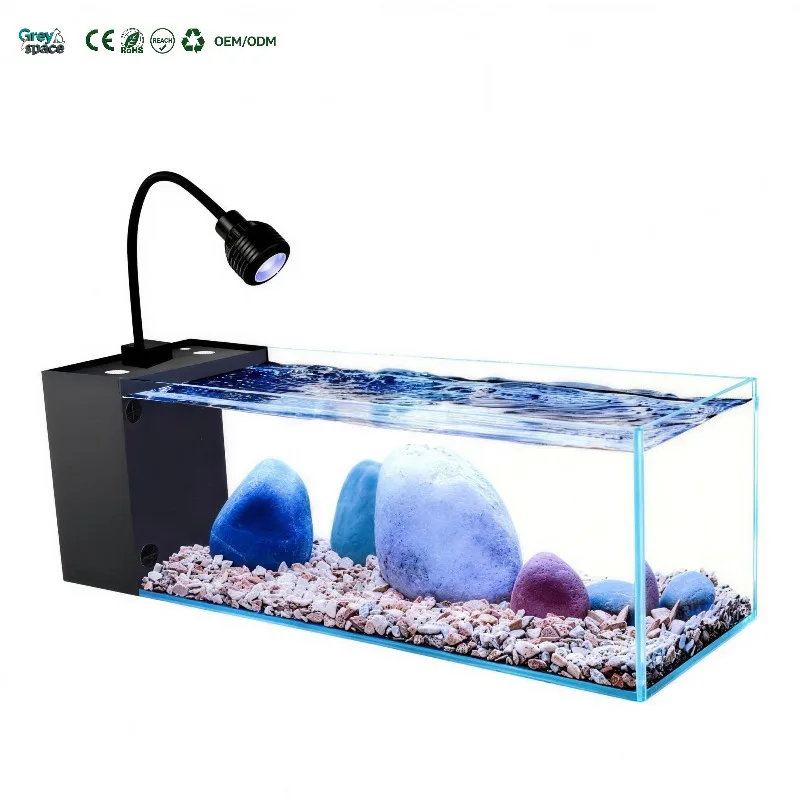 Wholesale ultra-transparent glass fish tank medium and small aquarium, suitable for stream waterscape