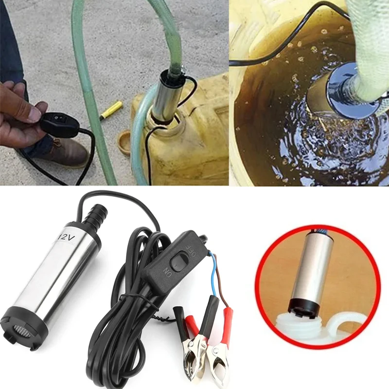 Small Electric Pump 12V/24V DC Diesel Pumping Gasoline Dispenser Lightweight Portable Clamp Models Self-priming Type