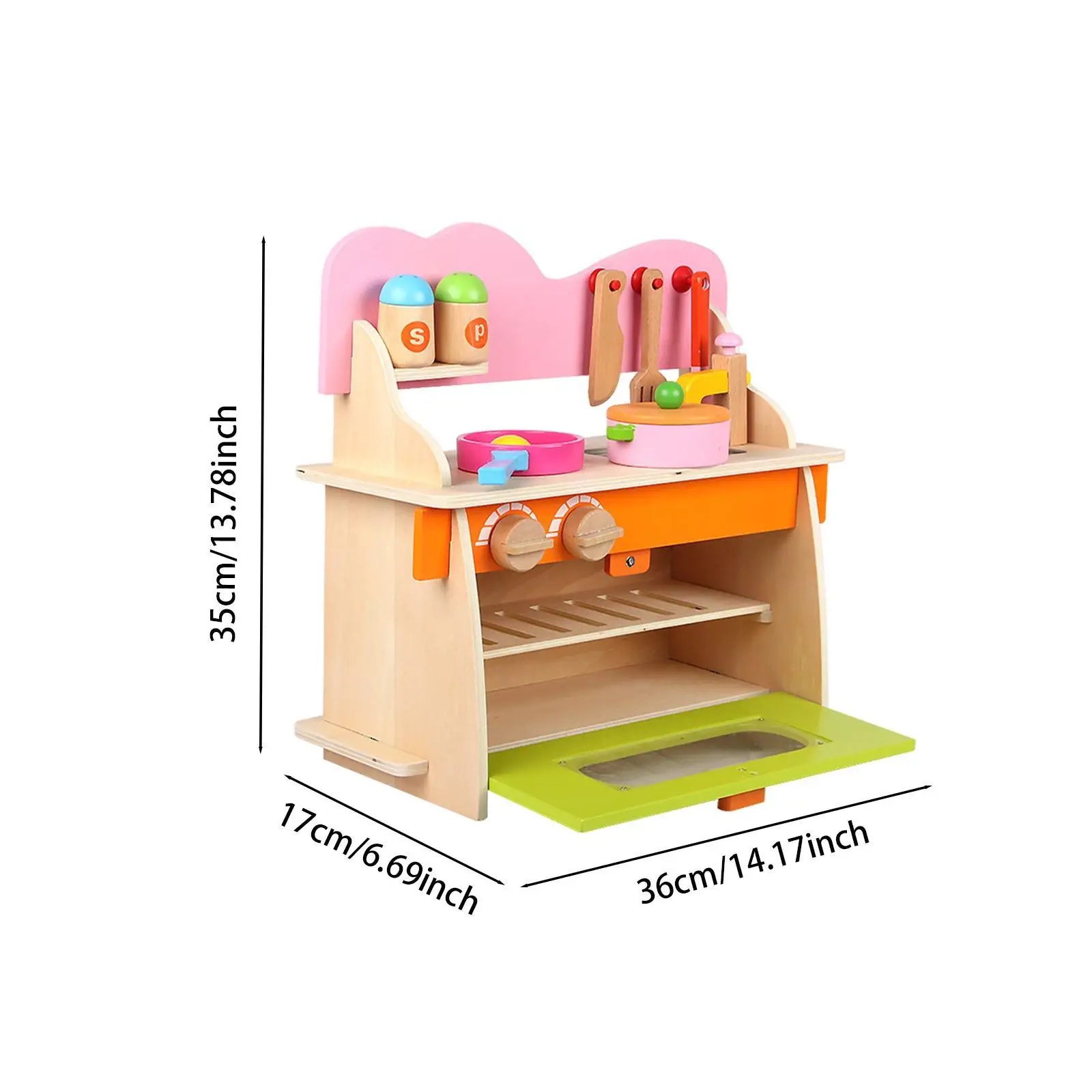 Kitchen Set for Kids Play Kitchen Set Wood Ornament Realistic Gifts Kitchen Toy Accessories