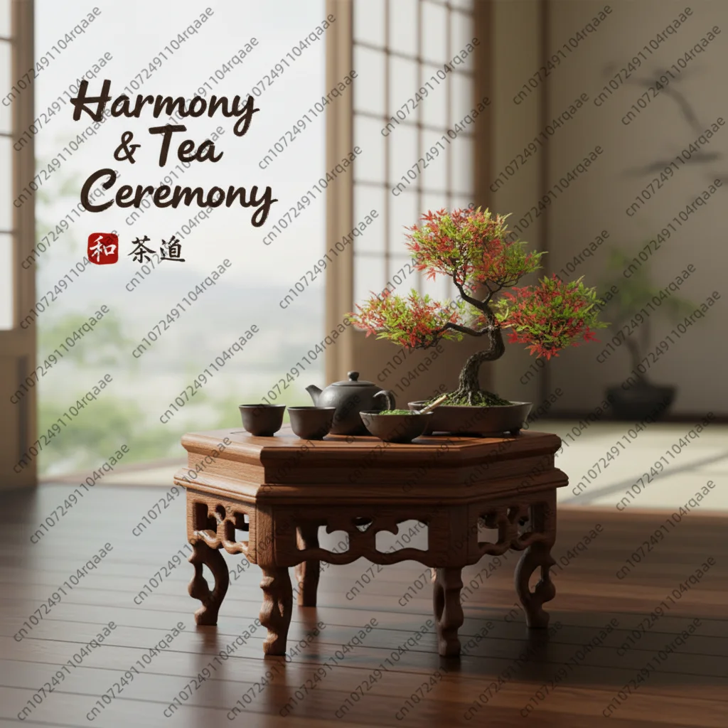 Solid Wood Standing Flower Base Figurine Miniature Display Stand Tea Sets Pedestal Vase Flower Pot Sorting Table Home Decoration