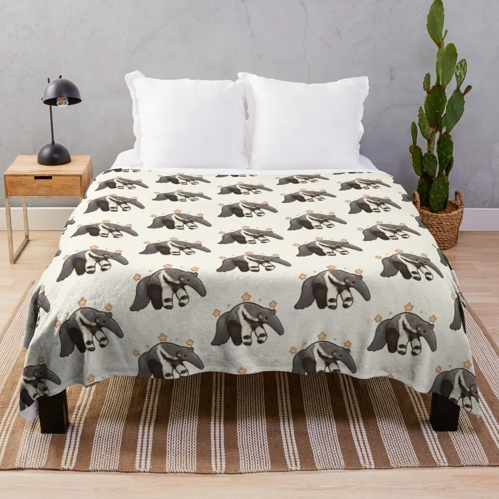 

Adorable gaint anteater with stars Throw Blanket Flannel Fleece Soft Warm Throw Blanket
