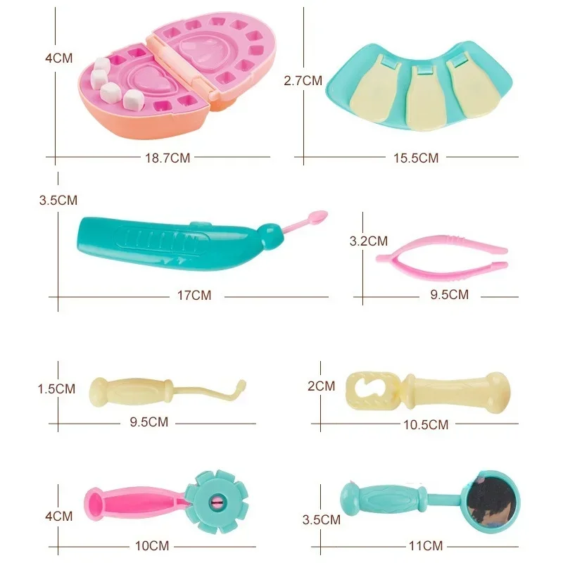Children Puzzle Toy Doctor Set Light Clay Plasticine Tools Simulation Play House Pretend Dentist DIY Clay Educational Tooth Mold
